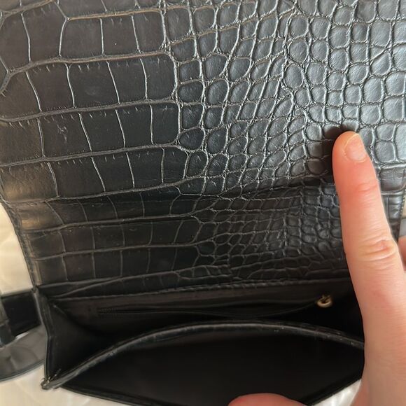 NWOT Women's Mini Waist Belt Bag/Fanny Pack in Black Crocodile Pattern - Picture 8 of 12